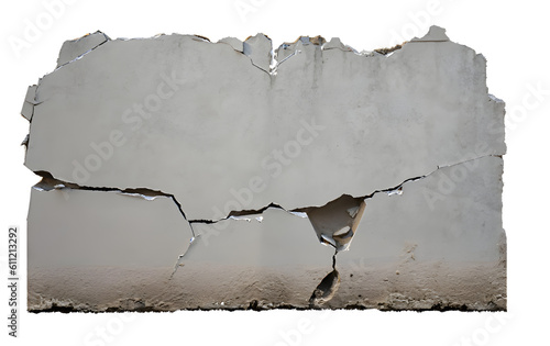 Obraz na plátne broken building wall, isolated on transparent background, png, Generative Ai