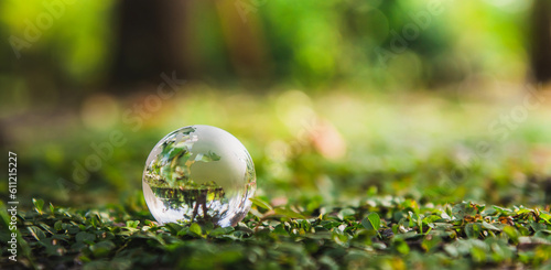 glass globe nature background eco