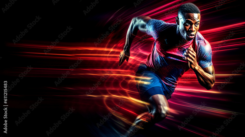 Blazing Speed: Athletic Man Dashing