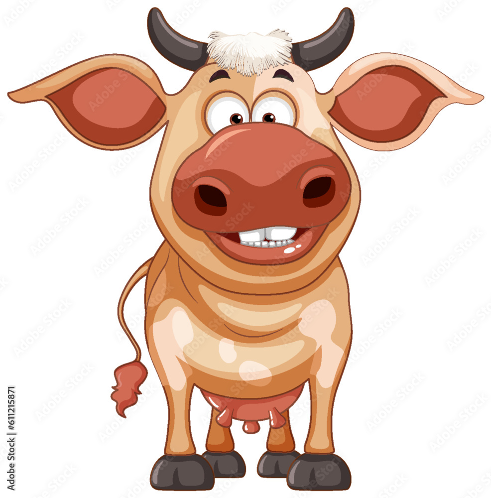 Fototapeta premium Cute cow cartoon character