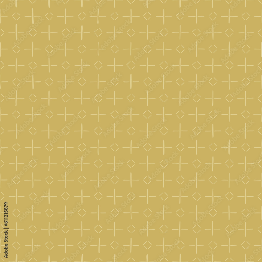 hand drawn crosses and squares. beige repetitive background. vector seamless pattern. retro stylish texture. geometric fabric swatch. wrapping paper. continuous design element for textile, home decor hand drawn crosses and squares. beige repetitive background. vector seamless pattern. retro stylish texture. geometric fabric swatch. wrapping paper. continuous design element for textile, home decor