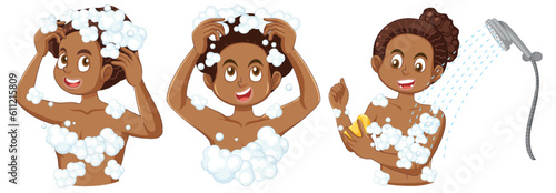 A teen female self care shower routine