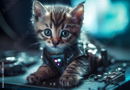 cyberpunk kitten  Generative AI