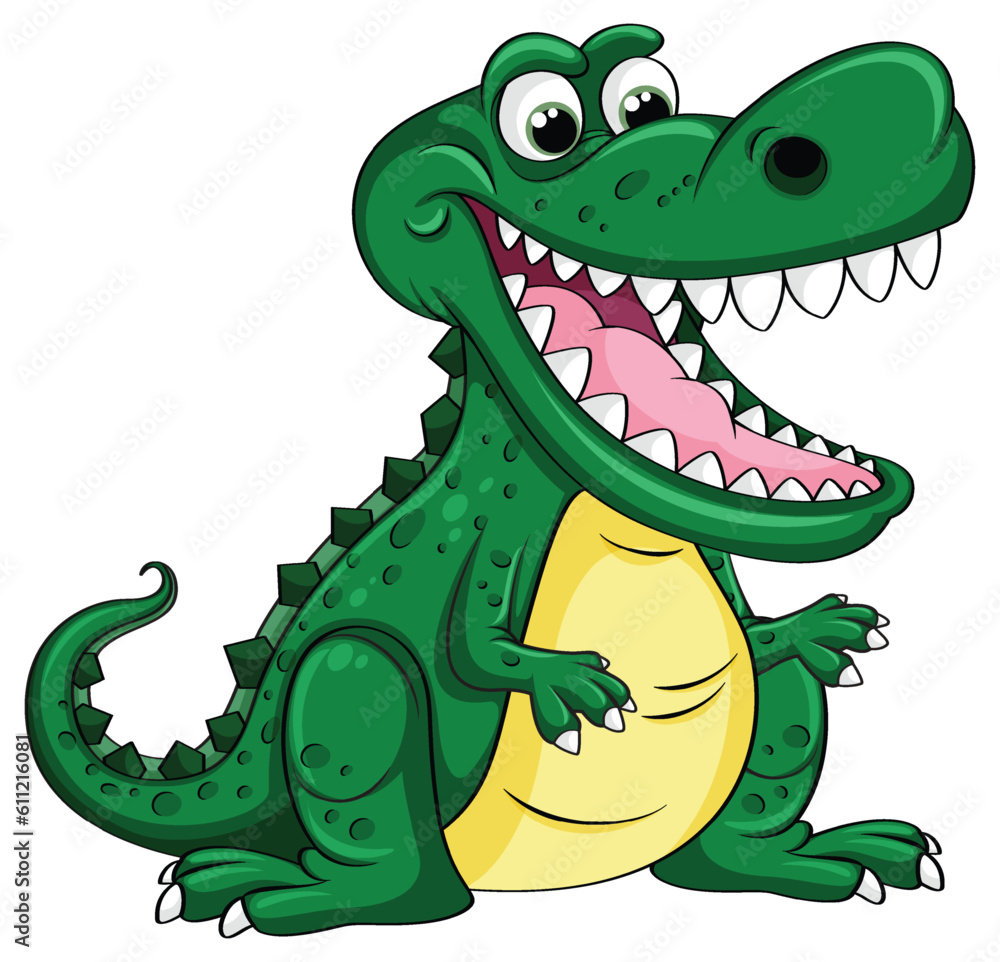 Fototapeta premium Funny Cartoon Crocodile Character