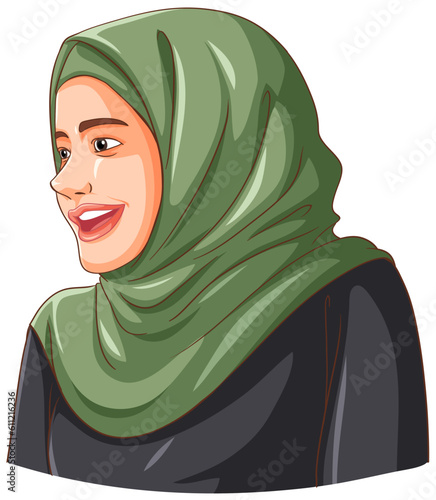 Happy muslim woman wearing hijab