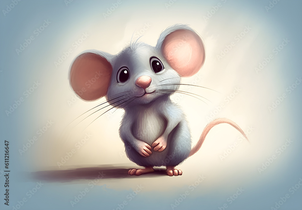 cute mouse illustration, Generative AI cute mouse illustration, Generative AI