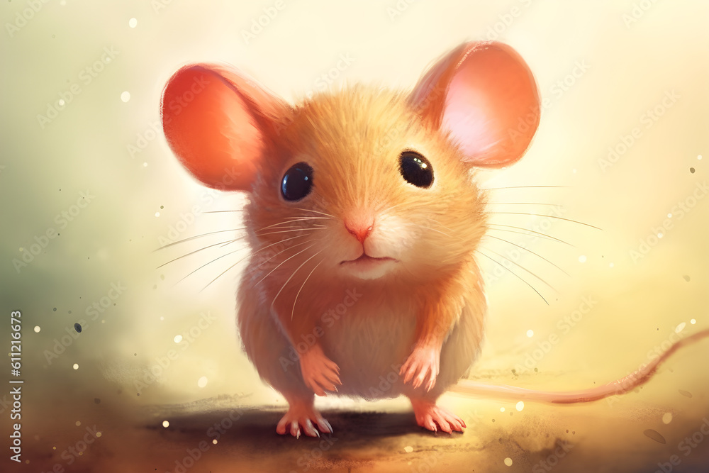 cute mouse illustration, Generative AI cute mouse illustration, Generative AI