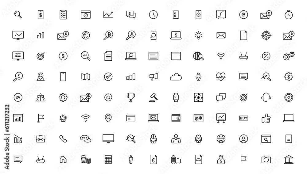 Business and Finance line icons set. Businessman outline icons collection. Money, investment, teamwork, meeting, partnership, meeting, work success.Outline icon . Business and Finance line icons set. Businessman outline icons collection. Money, investment, teamwork, meeting, partnership, meeting, work success.Outline icon .