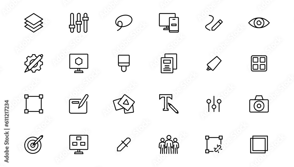 Graphic Design related icon . Outline icon. Graphic Design related icon . Outline icon.