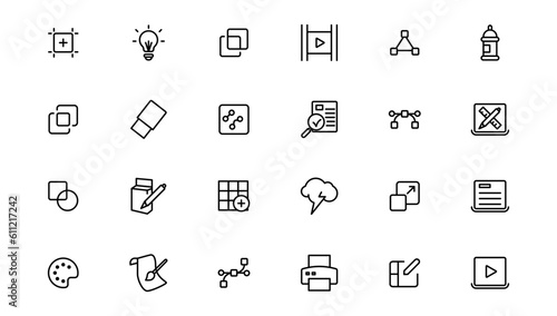  Graphic Design related icon . Outline icon.