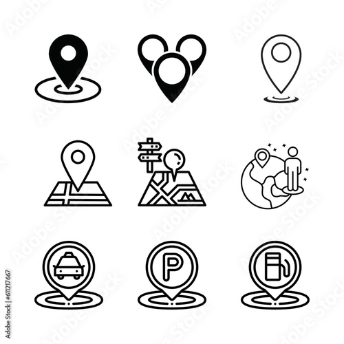 Location, pin, pointer icon symbol design. Vector illustration Vector illustration 