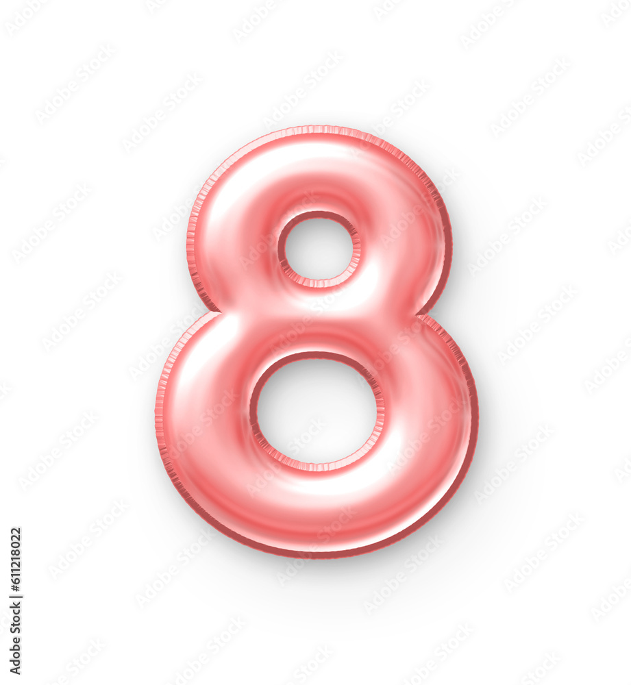 8 Number Balloon Pink 8 Number Balloon Pink