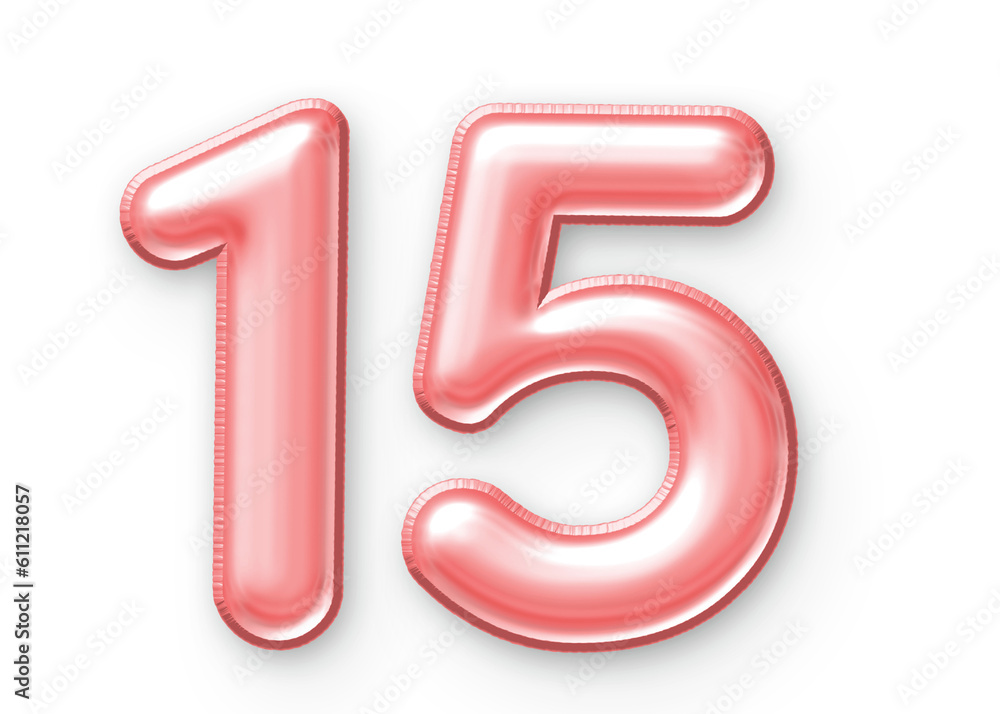 15 Number Balloon Pink 15 Number Balloon Pink