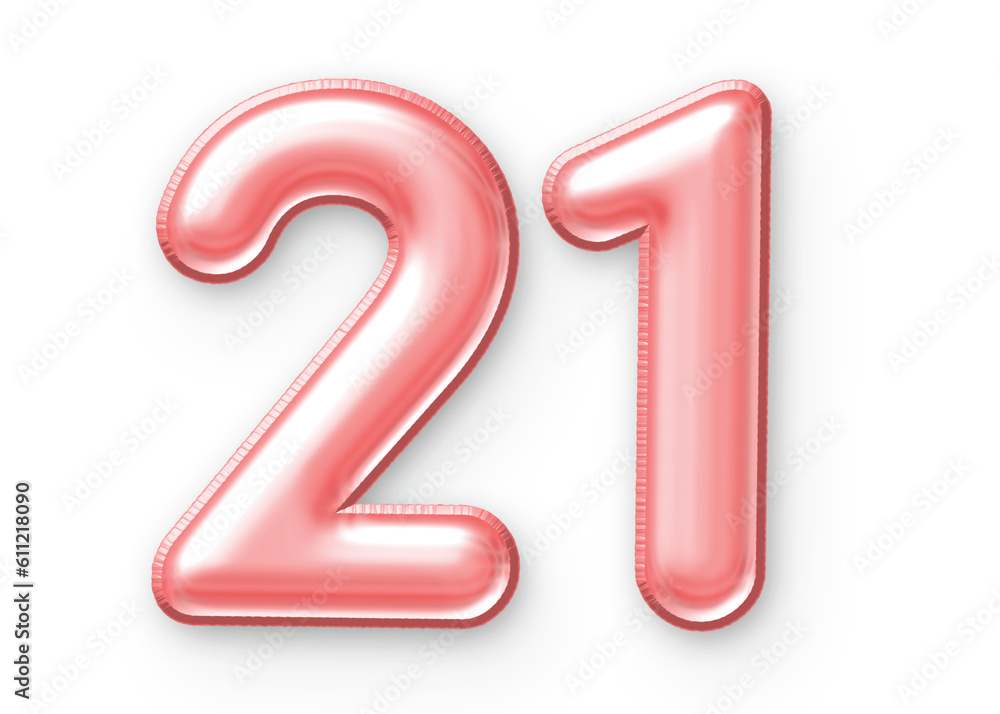 21 Number Balloon Pink 21 Number Balloon Pink