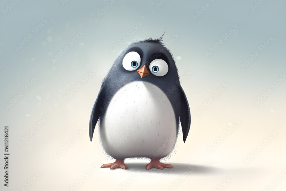 Fototapeta premium cute penguin illustration, Generative AI