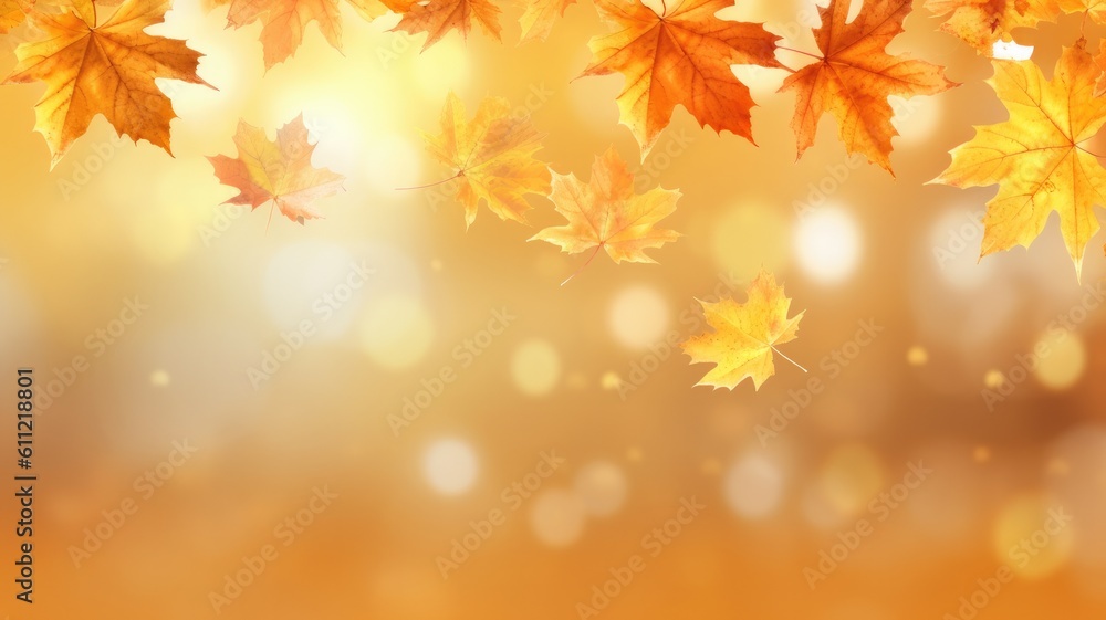 autumn leaves background with generative ai