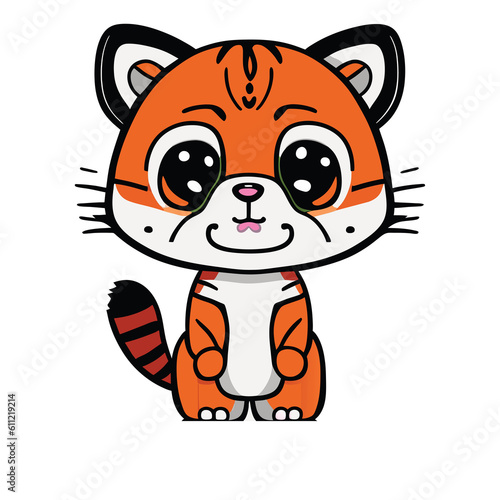 Fototapeta Naklejka Na Ścianę i Meble -  Tiger cartoon. Cute tiger