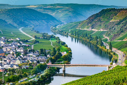 Fototapeta Naklejka Na Ścianę i Meble -  famous Moselle river loop with vineyards