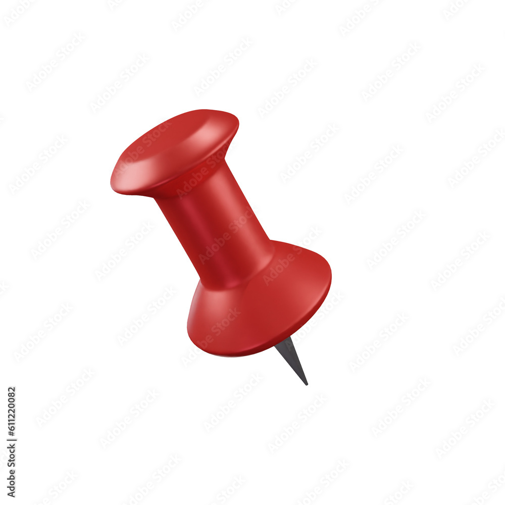 3D rendering of red pin icon 3D rendering of red pin icon