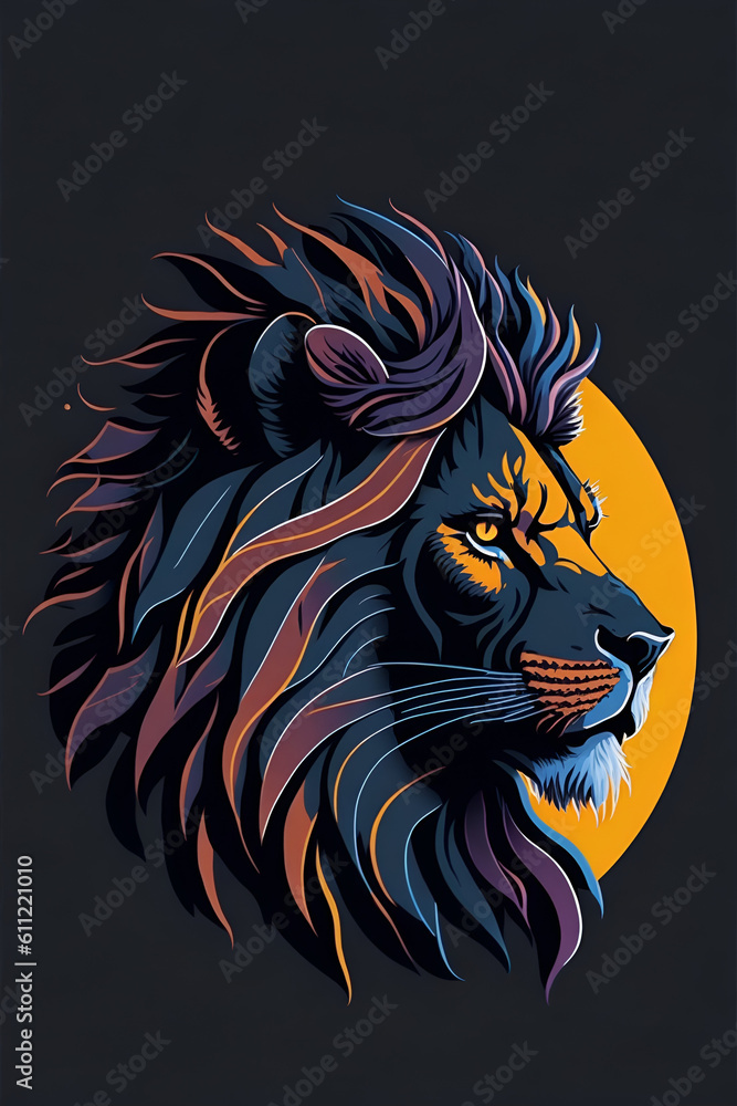 A silhouette design of a lion A silhouette design of a lion