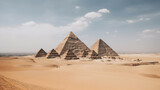 Egyptian pyramids background Illustration AI Generative