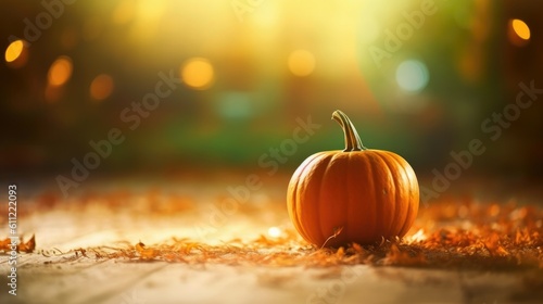 halloween pumpkin of autumn leaves
