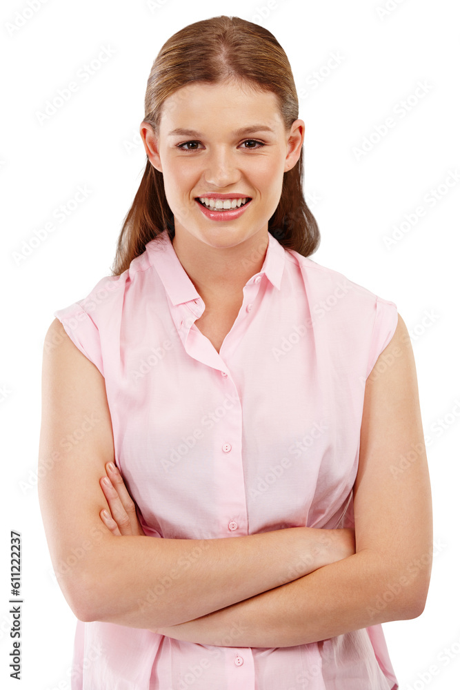 Portrait, smile and woman with arms crossed, student and confident girl isolated against a transparent background. Face, female person or happy model with a casual outfit, png or happiness with style Portrait, smile and woman with arms crossed, student and confident girl isolated against a transparent background. Face, female person or happy model with a casual outfit, png or happiness with style