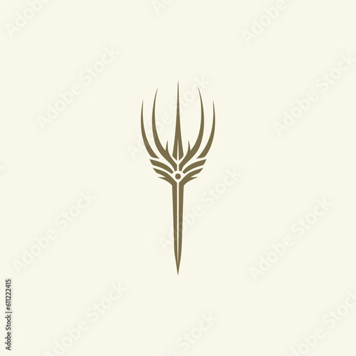 Trident logo design vector illustration