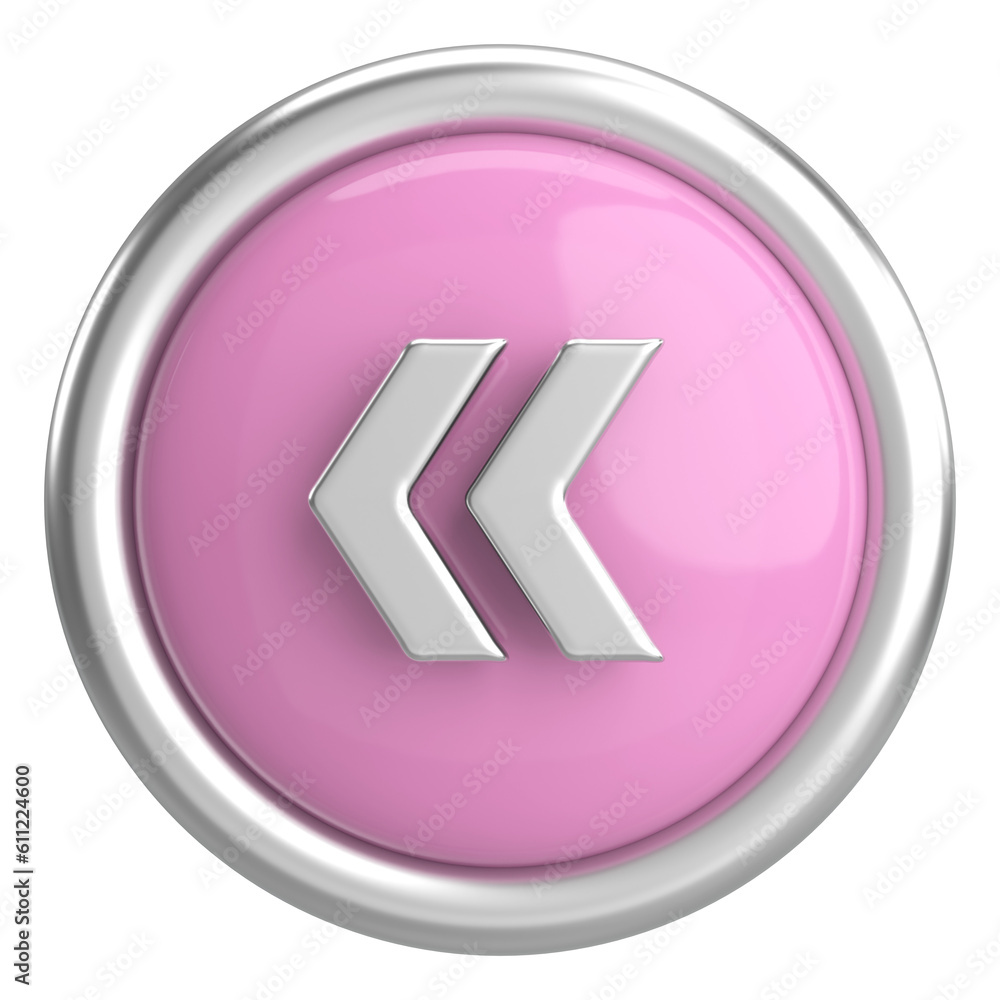 Previous button. Back button. 3D illustration. Previous button. Back button. 3D illustration.