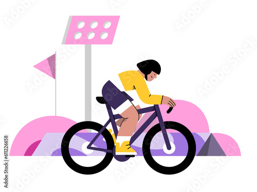 Athlete cycling outdoor for competition
