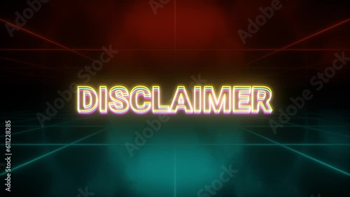 Disclaimer animation retro background photo