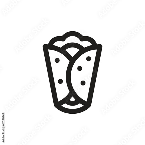 shawarma icon vector. linear style sign for mobile concept and web design. shawarma symbol illustration. pixel vector graphics - vector.