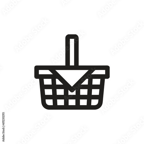 picnic basket icon vector. linear style sign for mobile concept and web design. picnic basket symbol illustration. pixel vector graphics - vector.
