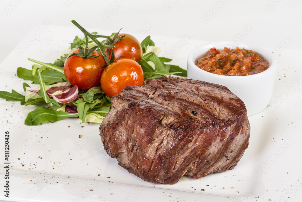 Grilled Beef Steak Isolated On a White Background