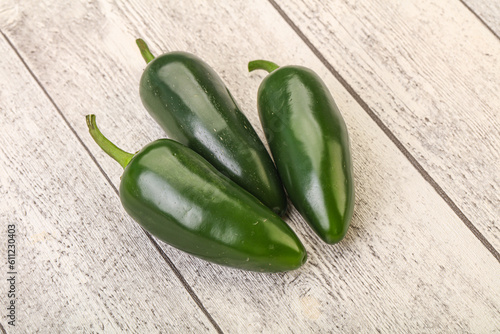 Green raw jalapeno peper heap