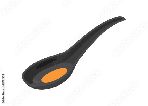 Chinese spoon. Simple flat illustration.