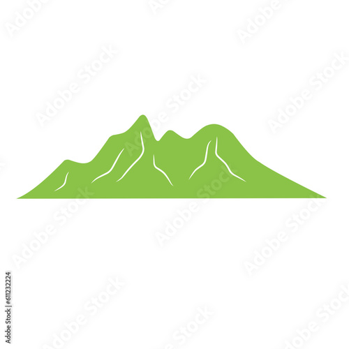 flat style green mountain illustration © metdi
