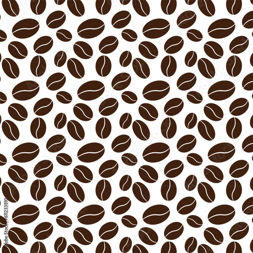 coffee beans seamless patterns on white background