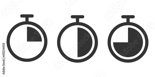 clock icon vector with hour and minute handle in eps 10 format. Time interface for the countdown and management of time photo