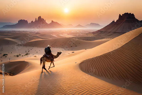 enjoy a trip in the middle of the desert with a camel