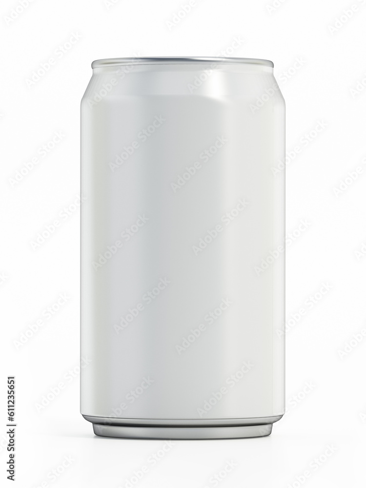 White 330ml soda can mockup. Blank package for your own designs. 3D illustration White 330ml soda can mockup. Blank package for your own designs. 3D illustration