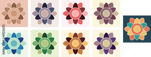 set of seamless flower patterns with different variants, geometric floral pattern collection, Beautiful romantic flower collection, outline floral patterns