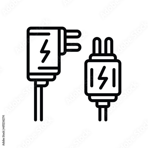 Black line icon for adapters 