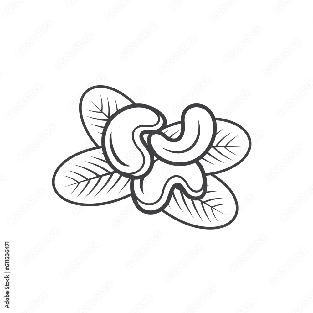 illustration of a cashew, anacardium icon, vector art. illustration of a cashew, anacardium icon, vector art.