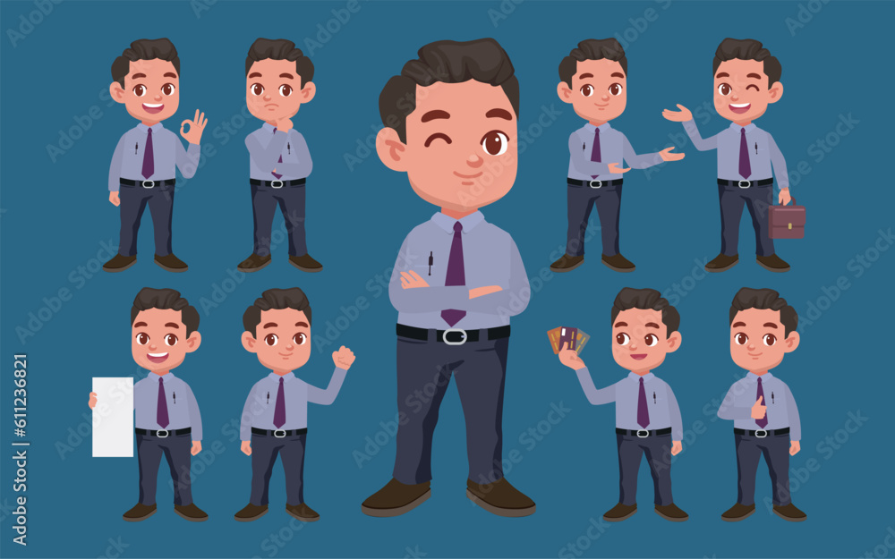 Set of people with different poses Set of people with different poses