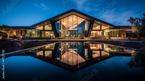 Luxurious Modern Dream Home Showcasing Sleek Minimalist Architecture and Breathtaking Landscape in High-Quality Architectural Photography 