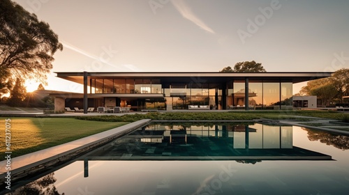 Luxurious Modern Dream Home Showcasing Sleek Minimalist Architecture and Breathtaking Landscape in High-Quality Architectural Photography  © Moritz