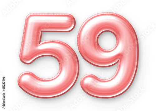 59 Number Balloon Pink