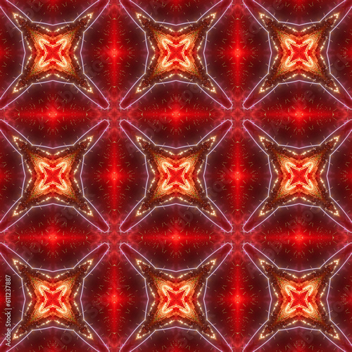 Vibrant and Symmetrical Digital Abstract Kaleidoscope Art with Intricate Geometric Patterns, Fractal Elements, and Psychedelic Colors, Perfect for Contemporary Design Projects, Modern Wallpaper