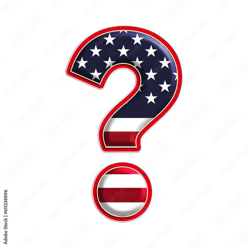 4th July US Flag symbols and punctuation marks. This is a part of a set ...